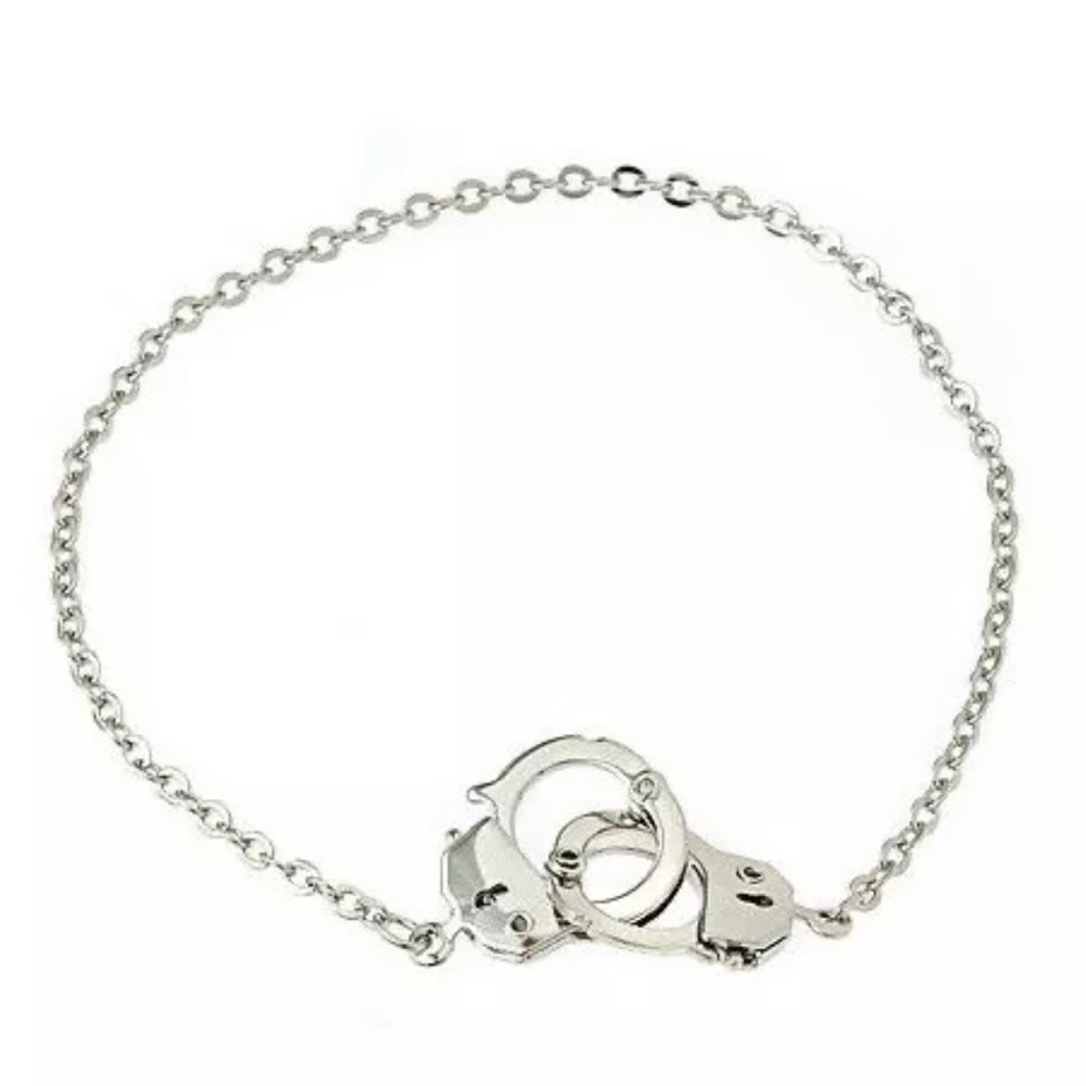 Handcuff Necklace Lock Stainless Steel silver anklet